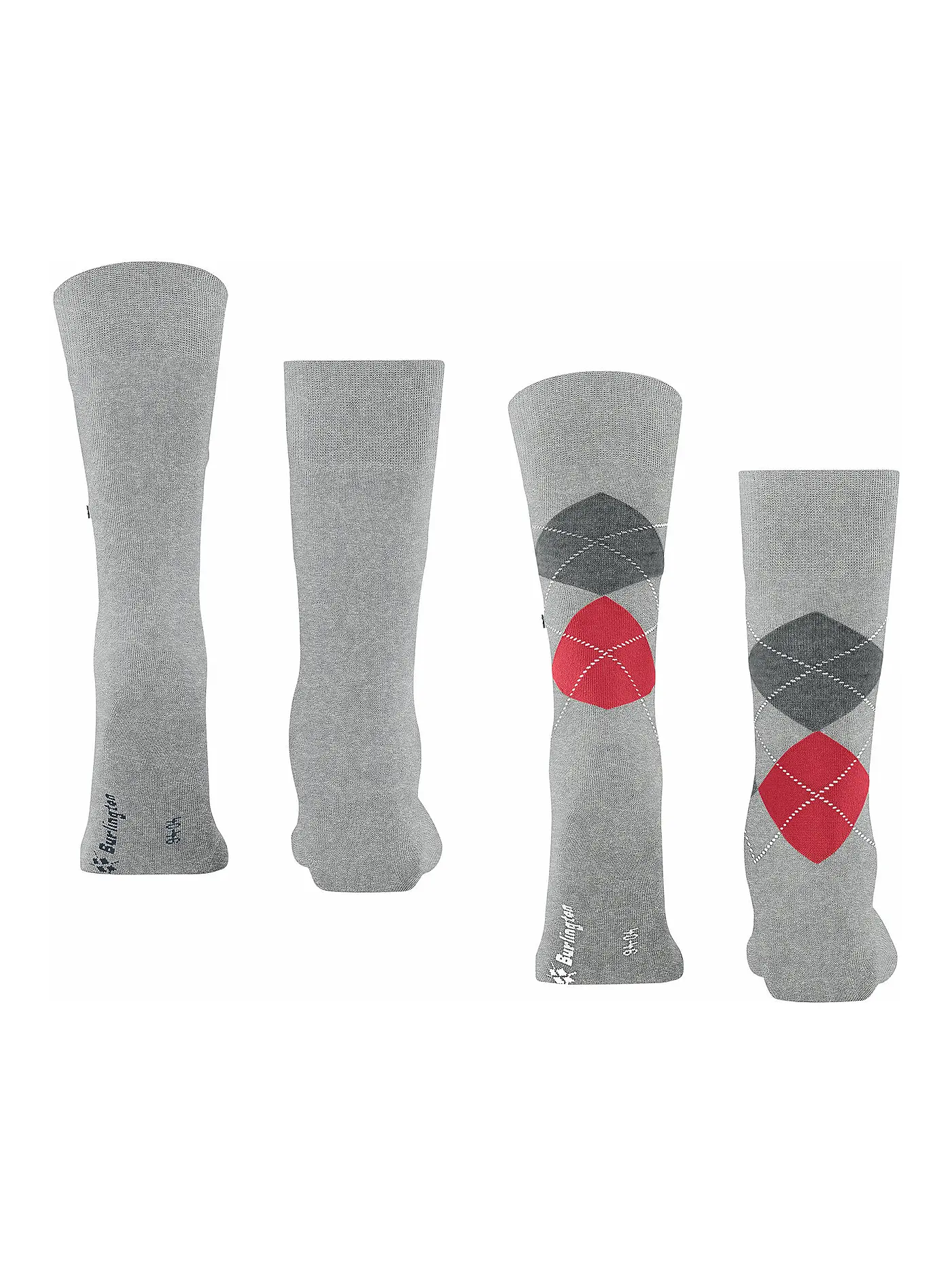 BURLINGTON | Herren Socken EVERYDAY 2-er Pkg. 40-46 black | hellgrau